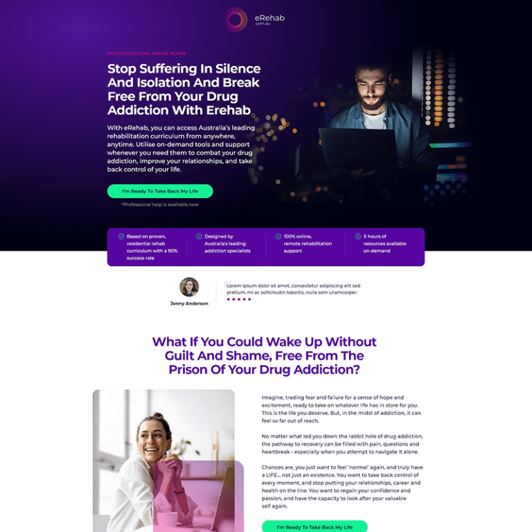 eRehab sales page - featured